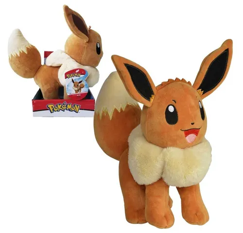 Pokemon Evoli Plüschtier 30 cm XXL - Kuscheltier für Fans - Merchandising - Das 30 cm große Evoli Kuscheltier ist weich und perfekt zum Kuscheln, ideal für Pokémon-Fans jeden Alters!