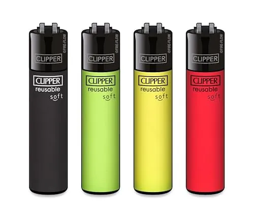 Clipper Feuerzeug 4er Set: (Soft Touch Jamaica) von sunmondo