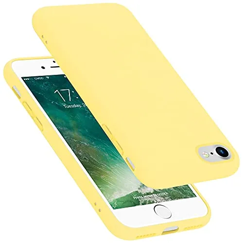 Cadorabo Hülle kompatibel mit Apple iPhone 7 / 7S / 8 / SE 2020 Hülle Silikon Handyhülle für iPhone 7 / 7S / 8 / SE 2020 Case aus flüssigem Silikon- Kratzfeste dünne TPU Schutzhülle - Liquid GELB