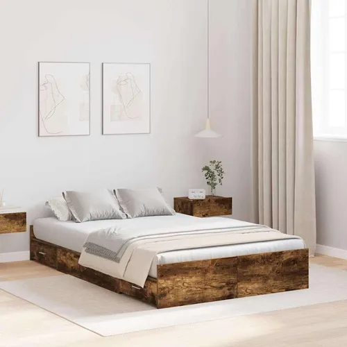 Maison Exclusive Aufbewahrungsbettgestell Geräucherte Eiche 120x200 cm