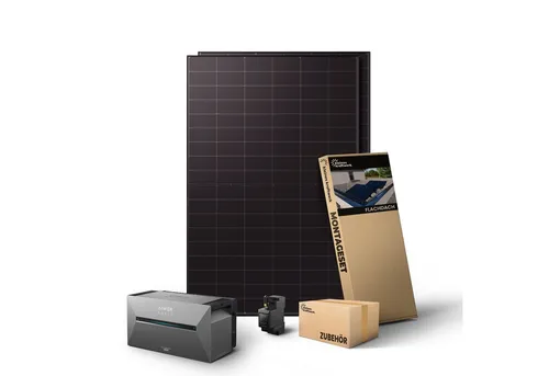 Kleines Kraftwerk Balkonkraftwerk, 1000 W, Monokristallin, (Flachdach/Garten, Solaranlage Komplettset mit Speicher), 2 x 500W, Anker Solarbank 3 Pro, Wechselrichter