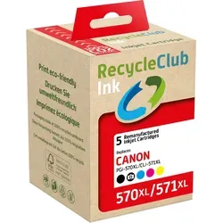 RecycleClub Patrone kompatibel mit Canon PGI-570 XL/CLI-571 XL Multipack K10519RC