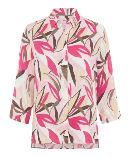 Brax Klassische Bluse Style Vicki - Moderne Bluse im Style Vicki mit frischem Blumenprint. Leicht ausgestellte Silhouette, 3/4-Ärmel und aus atmungsaktivem Leinen für angenehmen Tragekomfort an warmen Tagen.