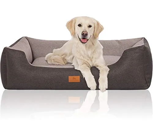 Knuffelwuff Hundebett Luke XXL 120 x 85cm in schwarz von Knuffelwuff