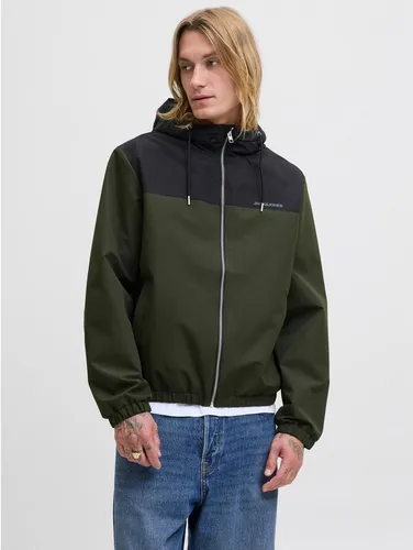 JACK & JONES Male Jacke - Funktionsjacke mit Kapuze und Kordelzug, ideal für Outdoor-Aktivitäten und wetterfest dank 100% Polyester.