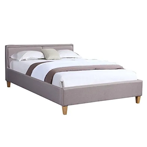 CARO-Möbel Polsterbett Anais 140x200 cm - Elegantes Designbett mit grauem Stoffbezug, inklusive Lattenrost für optimalen Schlafkomfort. Ideal für ein stilvolles Schlafzimmer.