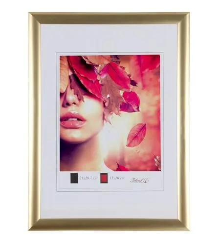 IDEAL TREND Moderner Bilderrahmen mit echtem Glas für wertvolle Erinnerungen Bilder Foto Rahmen mit abgerundetem Profil: Farbe: Gold | Format: 20x30