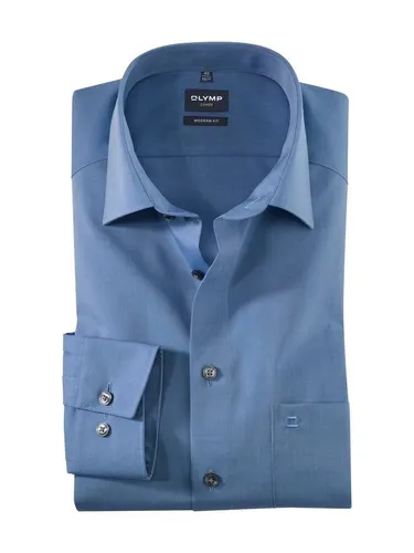 OLYMP Businesshemd Luxor modern fit blau 42 - Elegantes Businesshemd für Herren in modern fit, aus 100% Baumwolle, pflegeleicht und ideal für einen professionellen Look im Büro oder bei Abendveranstaltungen.