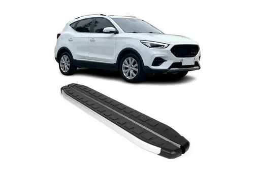 OMAC Kfz-Schmutzfänger Seitenschweller für MG ZS 2018-2025 Silber Schwarz 2 tlg, 2-tlg., Rutschfest, Haltbar, Aerodynamik