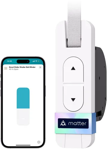 Meross Matter Rolladen Gurtwickler Elektrisch Unterputz - Rollladenschalter mit 45 kg Zugkraft, Zeitautomatik und Sprachsteuerung, kompatibel mit Apple HomeKit, Alexa und Google Home für einfache Bedienung und Datenschutz.