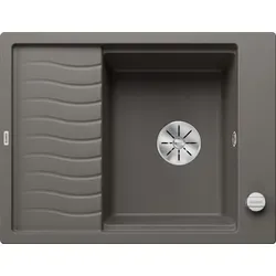 Blanco Elon 45 S Granitspüle - Kompakte Einbeckenspüle mit Ablauffernbedienung - Sanitäranlagen & Zubehör - Ideal für kleine Küchen, bietet ein maximales Becken und eine erweiterbare Abtropffläche durch ein verschiebbares Edelstahl-Tropfgitter.