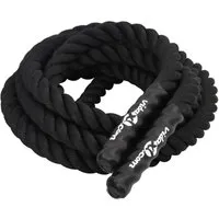 vidaXL Trainingsseil Schwarz 9 m - Effektives Fitnessgerät - Fitnesskleingeräte für Kraft- und Ausdauertraining. Das strapazierfähige Polyester-Kampfseil verbessert deine Ausdauer und trainiert nahezu alle Muskelgruppen.