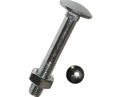 Schloßschraube m. Mutter DIN 603 M6x40 mm galv. verzinkt, 100 Stück