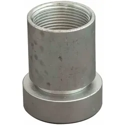 Puteus Schlagkopf mit Muffe, Silber - Effizientes Werkzeug für Rohrinstallationen - Sanitärinstallation mit beidseitigem Gewinde und Muffe für sichere Rohrverbindungen. Ideal für präzise und mühelose Installationsprojekte.