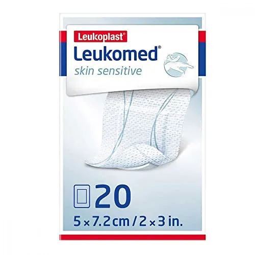 Leukomed Skin Sensitive Steril 7.2 x 5cm - 20 ST - Arzneimittel für besonders empfindliche Haut, ideal für postoperative Wunden und schmerzarme Entfernung dank silikonbeschichteter Wundauflage.