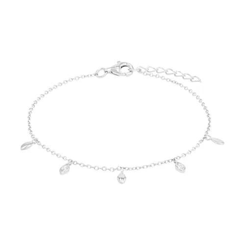 Amor Armband 925 Sterling Silber mit Zirkonia, 16+2 cm - Elegantes Damen Armband aus 925 Sterling Silber, individuell verstellbar von 16 cm bis 18 cm. Ideal als Geschenk für besondere Anlässe, geliefert in einer stilvollen Schmuck Geschenk Box.