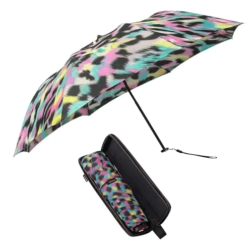 Knirps Regenschirm X4U Fashion Furry bunt – Kompakt und Stilvoll - Kompakter Regenschirm mit ergonomischem Griff für bequemen Halt. Robustes Gestell sorgt für Stabilität bei jedem Wetter. Zeitloses Design, passend zu jedem Outfit, ideal für unterwegs.