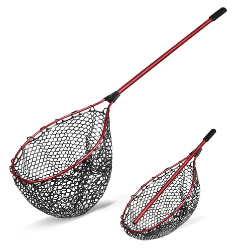 Professional Allround Kescher mit gummierten Netz 128cm - Kescher & Netze, ideal für schonendes Fangen von Fischen dank gummiertem Netz, besonders leicht mit nur 440g