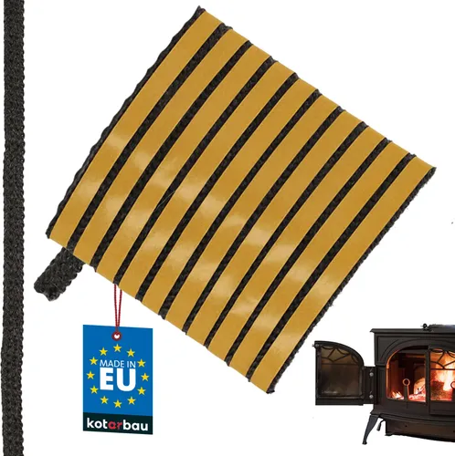 KOTARBAU® Kamin Dichtband Selbstklebend 10 x 2 mm Glasfaser Dichtungsband für Kaminofen 2,5 m Kamindichtung Ofendichtband Hitzebeständig Schwarz