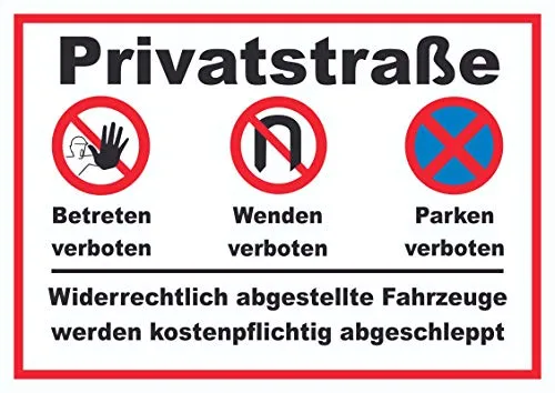 Produktbild HB-Druck Privatstrasse Schild A4 (210x297mm)