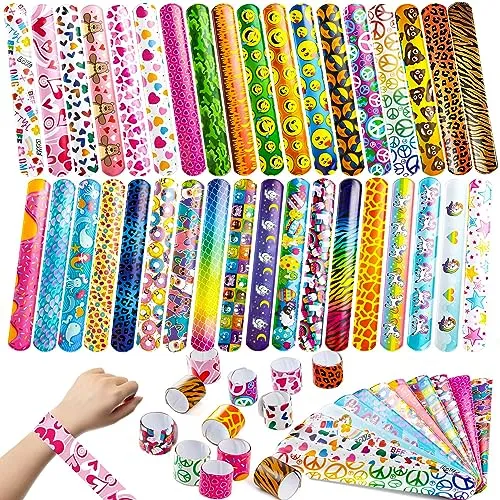 JOYIN 144 Stück Einhorn Schnapparmband Kinder Klatscharmband Slap Armband Mitgebsel Kindergeburtstag Junge Mädchen Mitbringsel Schnapparmbänder Set Give Aways Klapparmband Slap Bands Bracelets