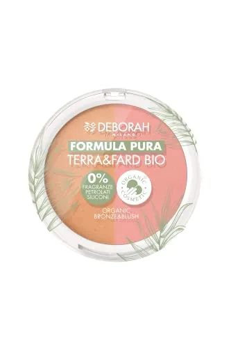 Deborah - Terra & Fard Formula Pura, mit biologischen und veganen Rohstoffen - Wärmt den Teint und verleiht ein strahlendes Finish - Ideal für empfindliche Haut - Farbe Nr. 1 Licht, 9 g