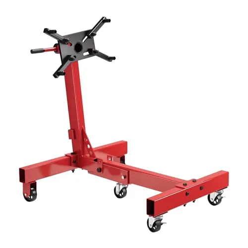 Wiltec Motorständer 680 kg mit 360° Lenkrollen - Motorheber für bis zu 680 kg Tragkraft, ideal für Werkstätten. Mit drehbarem Montagekopf und klappbarem Getriebehalter für einfache Handhabung und platzsparende Lagerung.