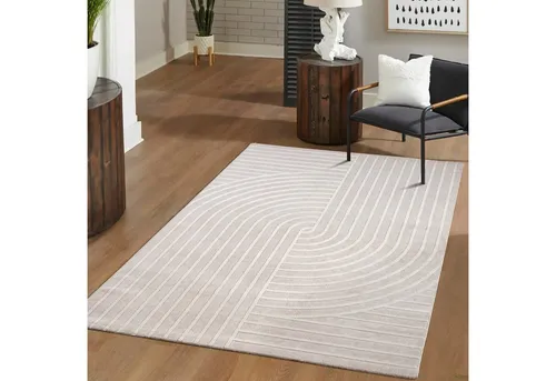 TT Home Teppich, Rechteckig, Höhe: 14 mm, Wohnzimmer Teppich Esszimmer Kurzflor Boho Skandinavisch Geometrisch U