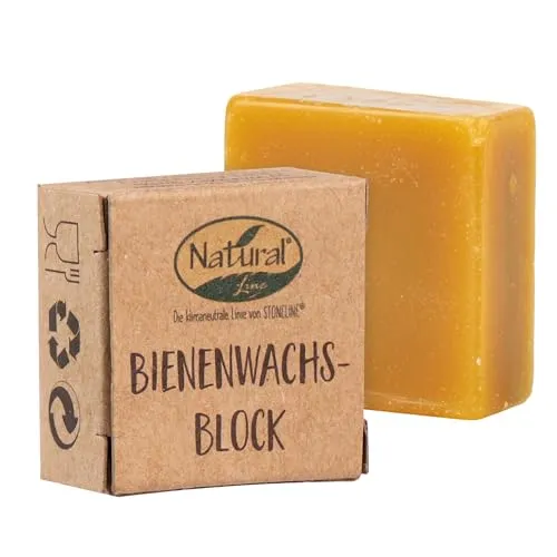 STONELINE Natural Line Bienenwachsblock 10 g, 100% natürliches Bienenwachs ohne Zusätze, geruchsneutral, zur Pflege von Bienenwachstüchern, lebensmittelecht