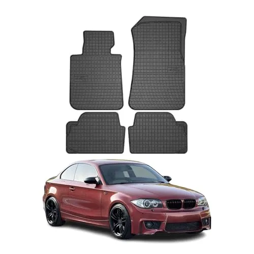 OMAC Gummi Fußmatten für BMW 1er E82 2007-2013 - Fahrzeugspezifische 3D-Gummifußmatten für perfekten Sitz, leicht zu reinigen, wasserdicht und rutschfest für mehr Sicherheit. Ideal für alle Wetterbedingungen.
