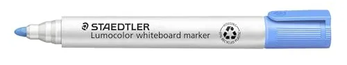STAEDTLER whiteboard Marker Lumocolor, hellblau, Linienbreite 2,00 mm, schnelltrocknend, geruchsarm, lange Lebensdauer, blockierte Spitze, 10 whiteboard Marker in Faltschachtel, 351-30