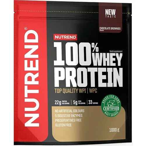 Nutrend 100% Whey Protein 1000g - Whey/Molke Protein, 100% reines Proteinpulver für Sportler, unterstützt Muskelaufbau und Regeneration, in verschiedenen köstlichen Geschmacksrichtungen erhältlich.