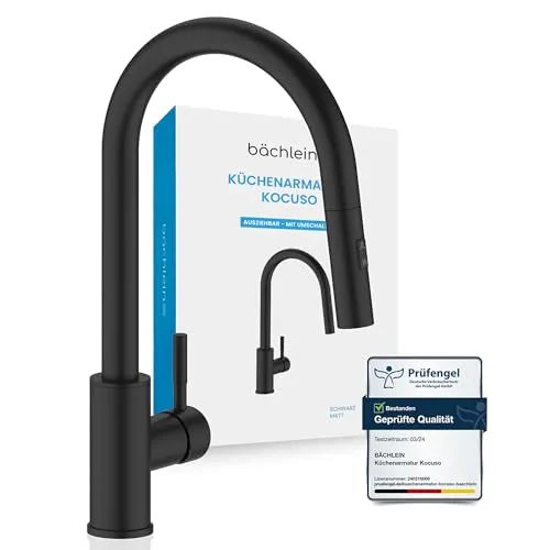 Bächlein Küchenarmatur Kocuso – 360° schwenkbar in schwarz von BäderBoutique