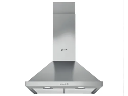 Bauknecht DBHPN 65 LM X/1 Dunstabzugshaube - Hochwertige Wandesse in Silber, ideal für Abluft- und Umluftbetrieb mit 1 leistungsstarkem Lüftermotor und 3 Leistungsstufen für optimale Luftreinigung.