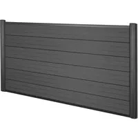 WPC-Sichtschutz Savoie - Moderner Windschutz Zaun in Anthrazit - Sichtschutz für Garten und Terrasse, witterungsbeständig und einfach aufbaubar dank Stecksystem. Individuell erweiterbar für perfekte Privatsphäre.