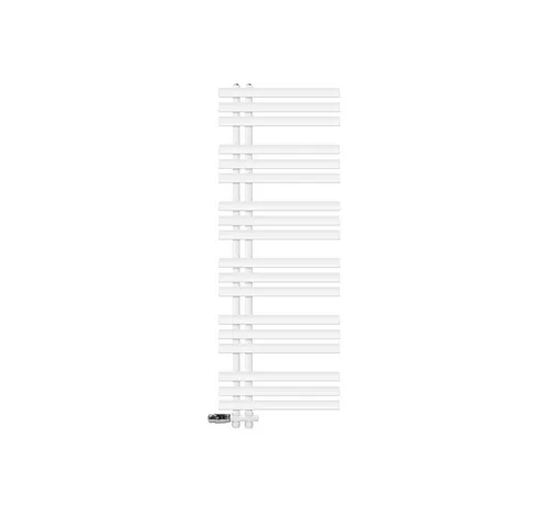 LuxeBath Badheizkörper Iron EM 500x1400mm Weiß - Eleganter Designheizkörper und Handtuchwärmer in einem, ideal für Badezimmer und Wohnräume. Hohe Wärmeleistung von 700 W für wohlige Wärme und schnelle Handtuchtrocknung.