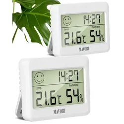 MAVORI Hygrometer und Thermometer digital mit Uhr von MAVORI