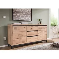 Sideboard groß Kommode aus Wildeiche - Schränke & Wandschränke, modernes Design mit Soft-Close-System und 4 Fächern, ideal für stilvolle Esszimmer.