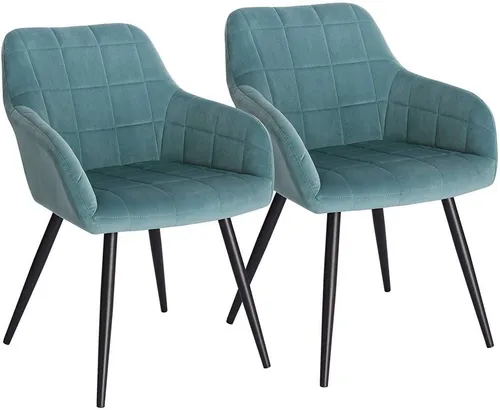 WOLTU Esszimmerstuhl 2er-Set - Esszimmerstühle mit ergonomischer Form, gepolstert mit hochwertigem Samt und stabilen Metallbeinen, ideal für Komfort in jedem Wohnraum.