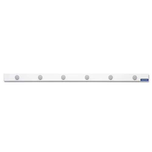 magnetoplan Magnetleisten Set 1000mm - Selbstklebende Magnetwandleiste mit 6 Haltemagneten, ideal zum Befestigen von Fotos und Notizen