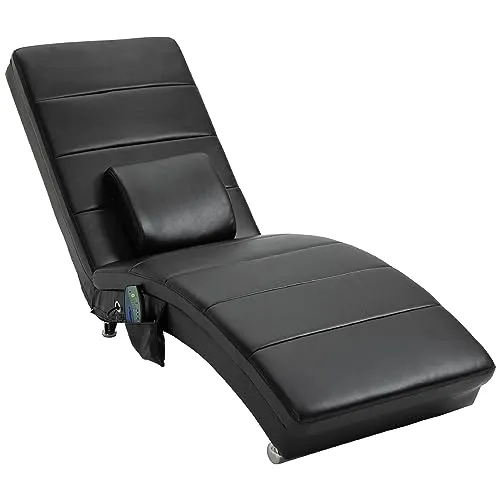 HOMCOM Relaxliege mit Massagefunktion - Ergonomischer Relaxsessel mit 8 Massagepunkten für optimale Entspannung, schwerkraftfreies Design und hochwertiges Kunstleder für maximalen Komfort.
