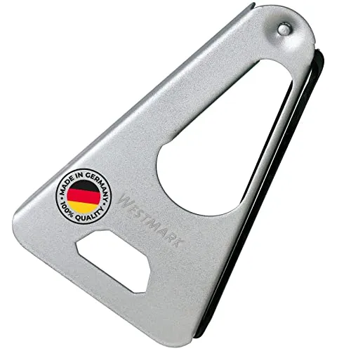 Westmark Vielzwecköffner mit Gummi-Lippe, Glas- und Flaschenöffner/Deckelöffner, Länge: 17 cm, Stahl/Gummi, Twist, Silber, 10502270