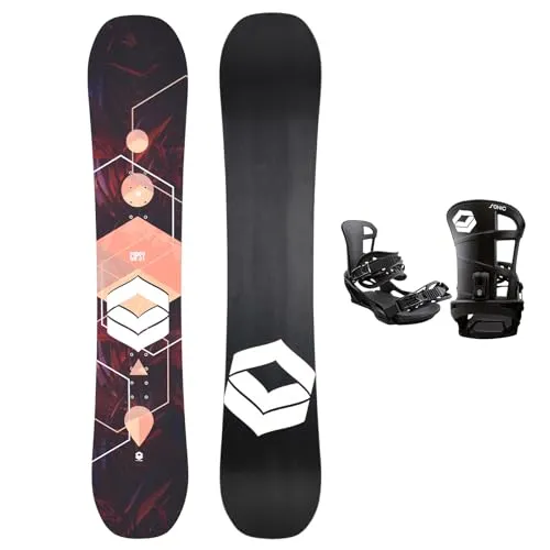 FTWO Set Damen Snowboard Gipsy Schwarz/Orange 147cm + Bindung M Sale