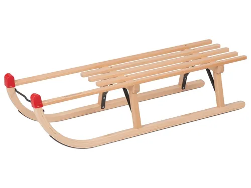 COLINT Hörnerrodel Alpina Fun - Davos 100 cm beige - Schlitten aus robustem Buchenholz mit kältebeständigen Stahlkufen, ideal für Kinder ab 3 Jahren – sicher und langlebig für unvergessliche Rodelabenteuer!