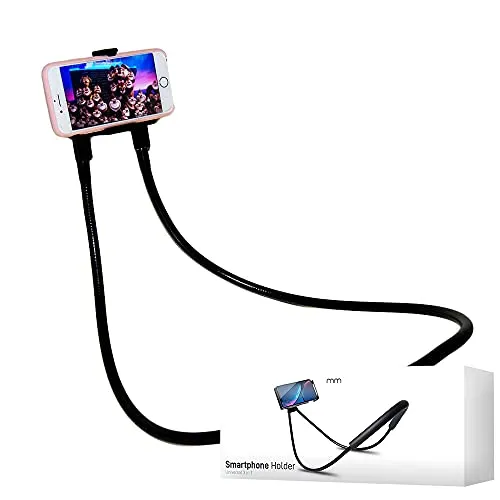 mikamax Neck Phone Holder – Universeller Schwanenhals Handyständer, 360°, Flexible Handyhalterung für Smartphones und Tablets, für Selfie-Stick, Stativ, Freihändiges Filme schauen