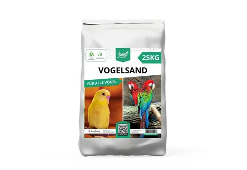 Best for Home Vogelsand 5 kg - Quarzsand für Vogelkäfige - Hochwertiger Vogelsand für Vogelkäfige – Pflegeleicht und hygienisch. Der fein gemahlene Quarzsand sorgt für eine saubere Umgebung und unterstützt die natürliche Schnabelpflege Ihrer Vögel.