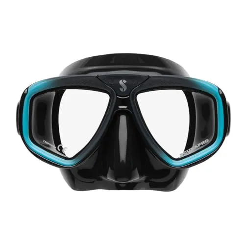 SCUBAPRO Zoom EVO Tauchmaske - Schwarz-Türkis - Premium Tauchmaske mit innovativem Glaswechselsystem für optimale Sicht. Ideal für Taucher mit Sehbedarf, bietet Komfort und universelle Passform.