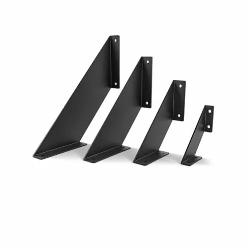 HEVVA Regalhalter 10/15/20/25 cm | LICHTENBERG | Regalwinkel, L-förmige Wandregalhalterung, Konsole, Regalträger | (1x Halter - Schwarz, 15 cm)