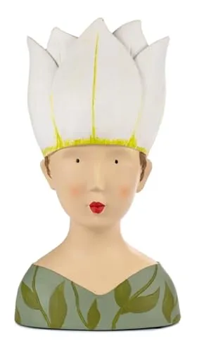 Produktbild ETC Baden Import Ladykopf Dekokopf Dekobüste Dame mit wildem Blumenhut
