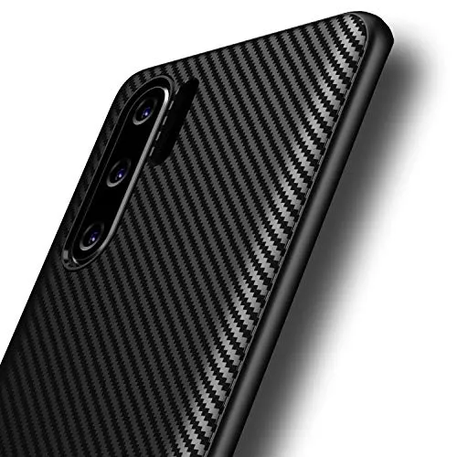 Produktbild AVANA Hülle für Huawei P30 Pro, P30 Pro New Edition Schutzhülle Flexibles Slim Case Schwarz Schutz Silikon TPU Kratzfest Kohlefaser Bumper Cover Carbon Optik